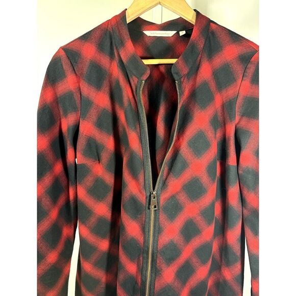SOFT SURROUNDINGS Women's Zip Up Flannel Shacket Red/Black Size Medium - Picture 5 of 9